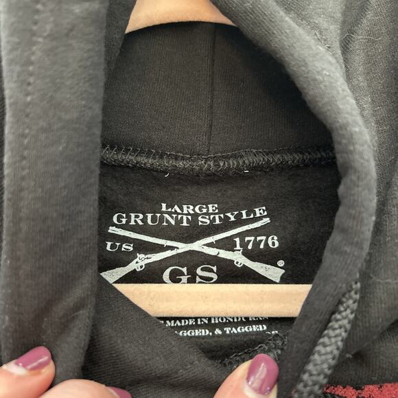Grunt Style Black American Flag I Do Solemnly Swear Hoodie Sweatshirt Men’s L - Picture 7 of 8